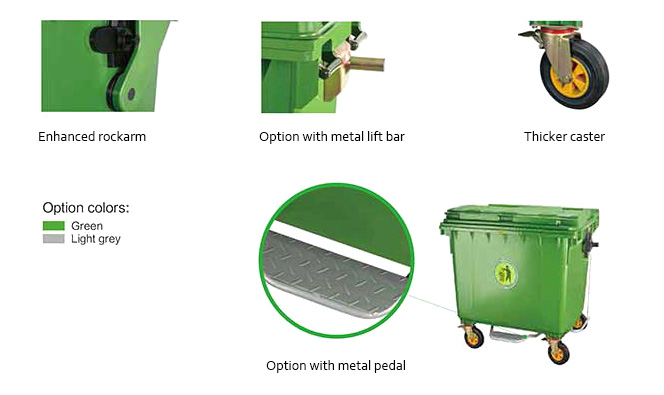 1100l recycling large bin waste plastic