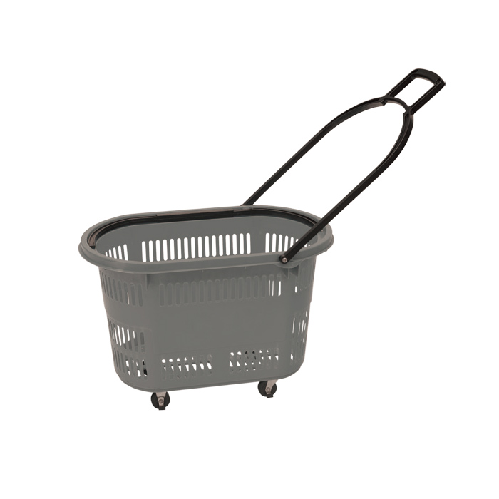 Hot Sale Plastic Rolling Shopping Baskets with Handles