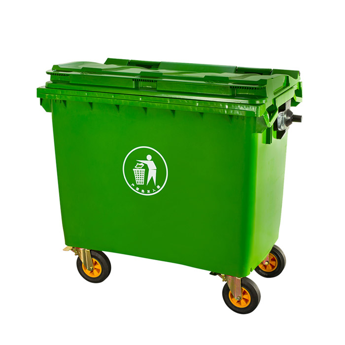 Wholesale Lidded 660 Liter Plastic Garbage Waste Bin
