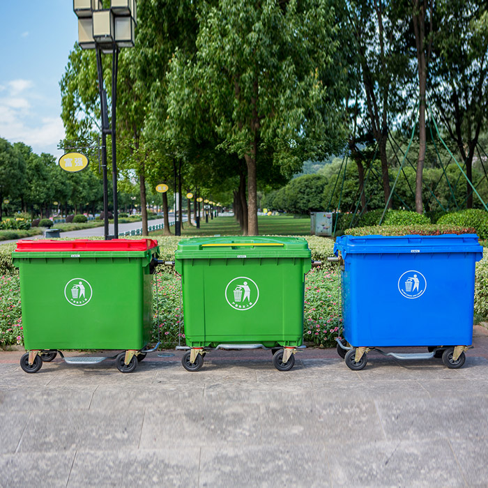 Wholesale Lidded 660 Liter Plastic Garbage Waste Bin