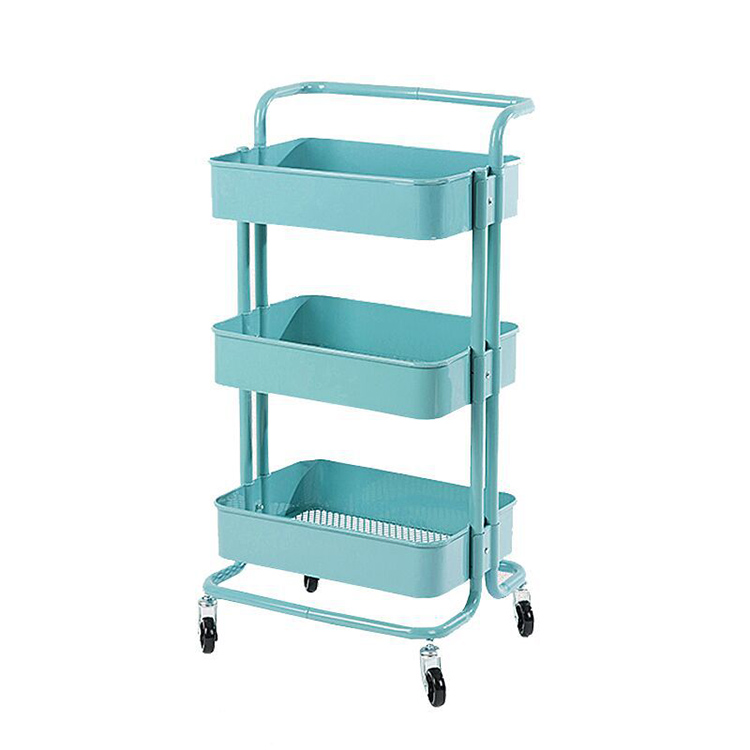 Rolling Metal Storage Trolley Mobile With Caster Wheels