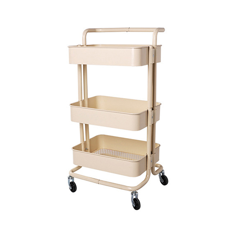 Rolling Metal Storage Trolley Mobile With Caster Wheels