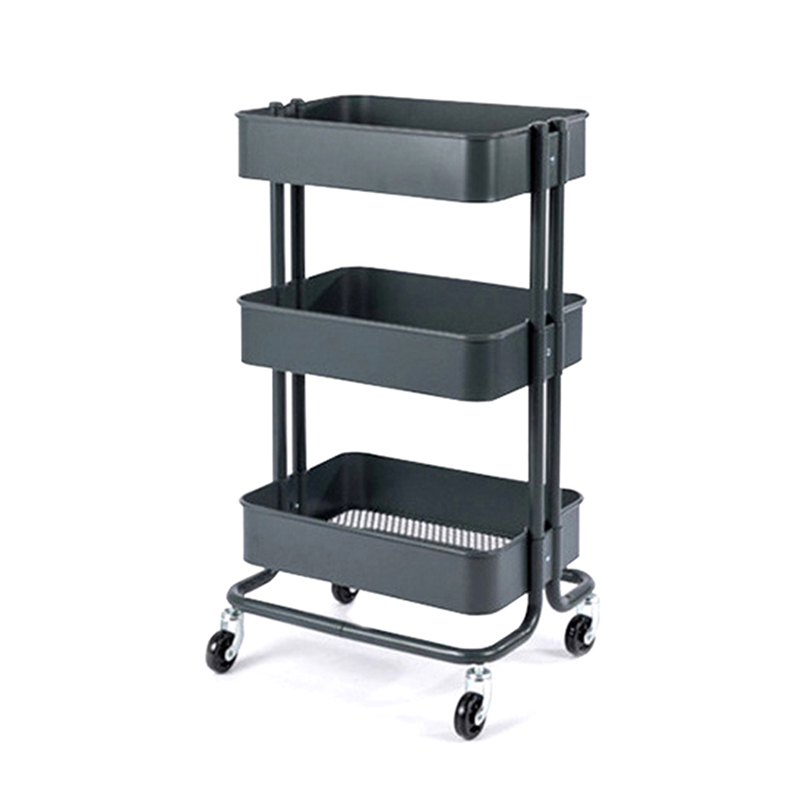 Mobile Trolley With Wheels Expandable Multi-function Rotating Storage Rack