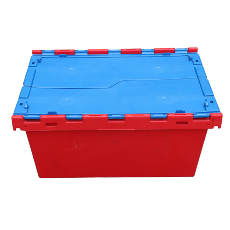 Attached Lid Container Stacking and Nesting Crates Manufactures