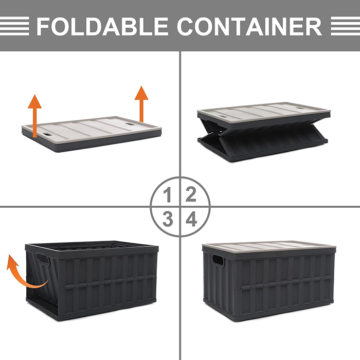Foldable Storage Box Plastic with Lid