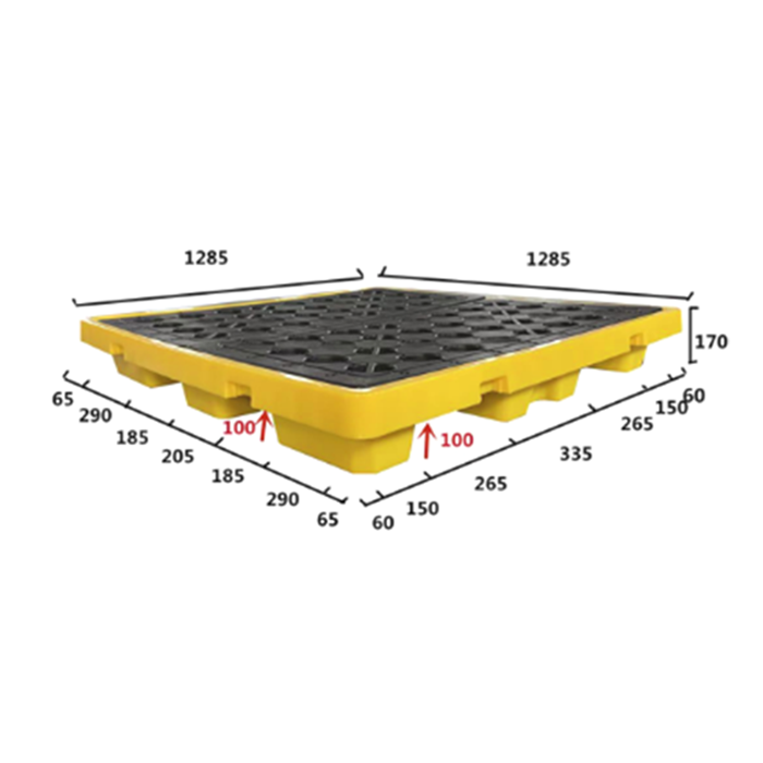 4 Drum Spill Containment Pallet with Drain