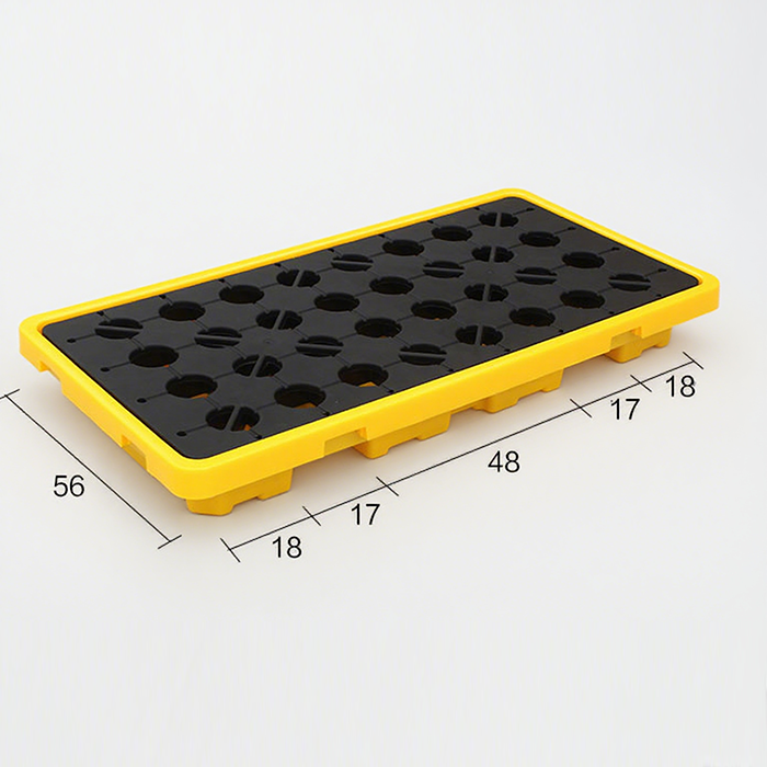 2 Drum Spill Containment Pallet with Drain