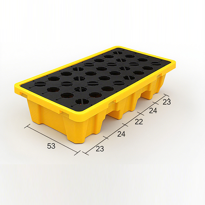 2 Drum Spill Containment Pallet with Drain