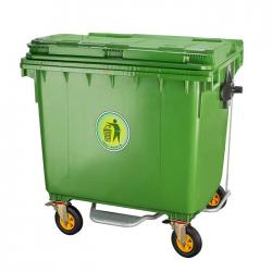 1100L HDPE Plastic Dustbin with Wheels Outdoor