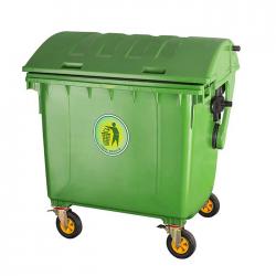 1100L HDPE Plastic Dustbin with Wheels Outdoor