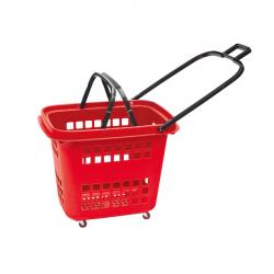 Hot Sale Plastic Rolling Shopping Baskets with Handles