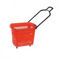 Hot Sale Plastic Rolling Shopping Baskets with Handles