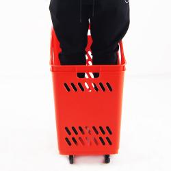 Pull Rod Pulley Portable Shopping Basket