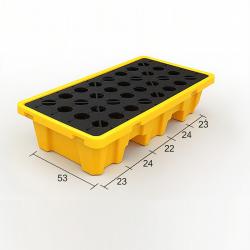 2 Drum Spill Containment Pallet with Drain